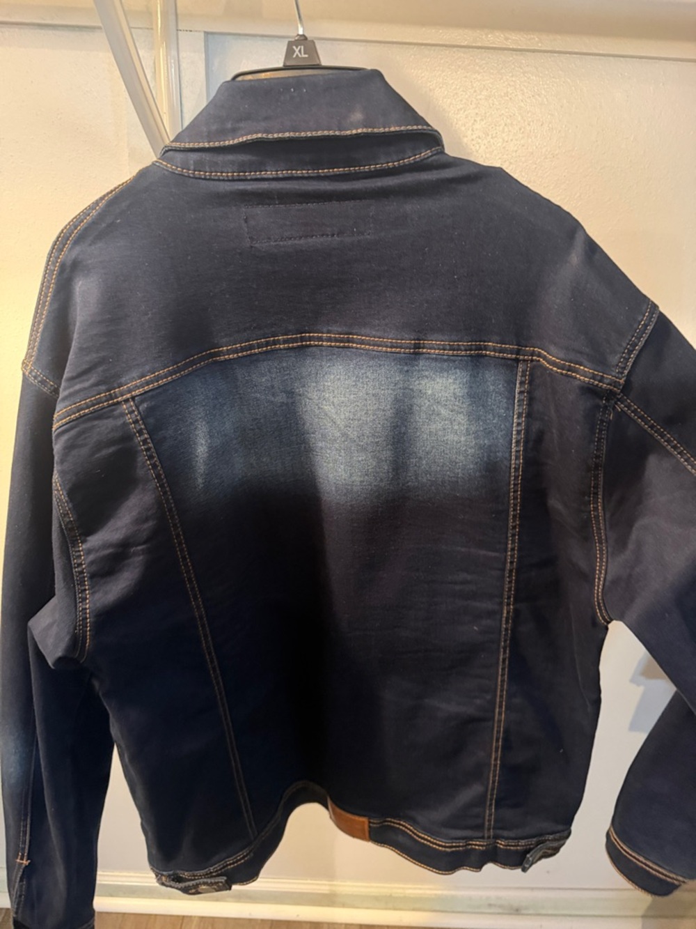 BEARANVAR Dark Wash Denim Jacket with Contrast Stitching - Picture 3 of 3